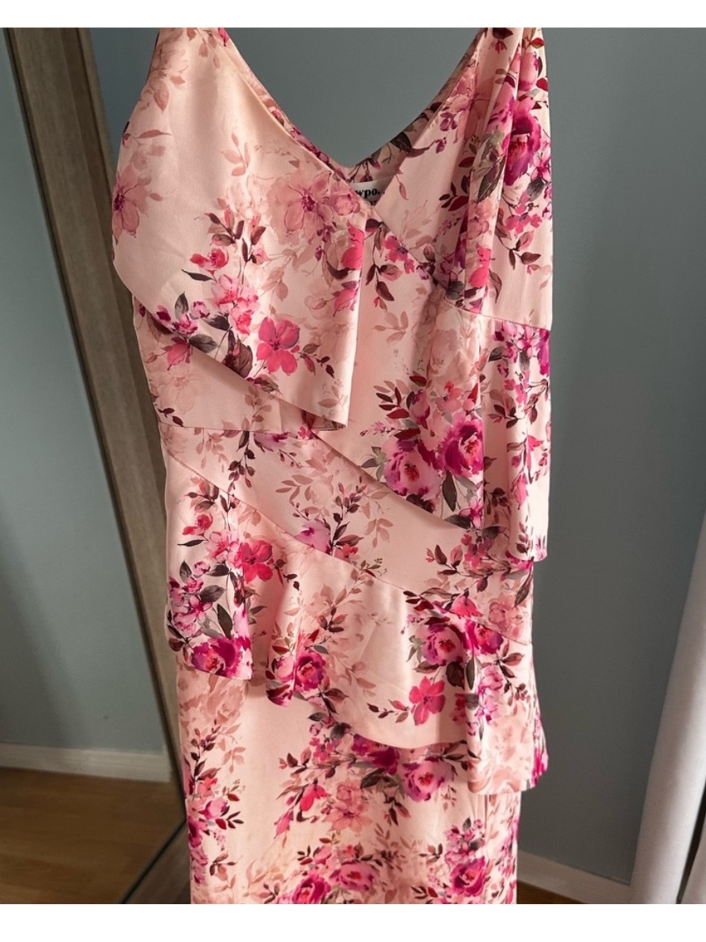 Showpo Pink Floral Ruffle Dress
